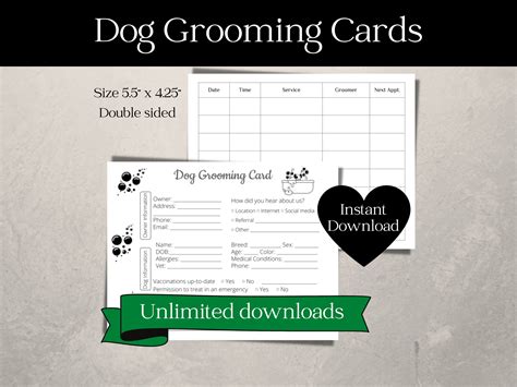 dog grooming cards australia.